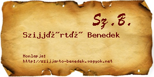 Szijjártó Benedek névjegykártya