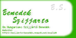 benedek szijjarto business card