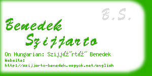 benedek szijjarto business card